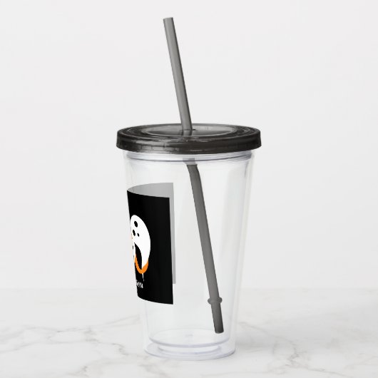 Happy Halloween Boo Ghosts Black Acryl Drinkbeker (Links)