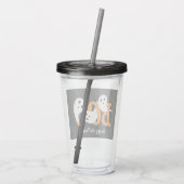 Happy Halloween Boo Ghosts Black Acryl Drinkbeker (Achterkant)