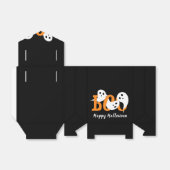 Happy Halloween Boo Ghosts Black Favor Box Bedankdoosjes (Uitgevouwen)