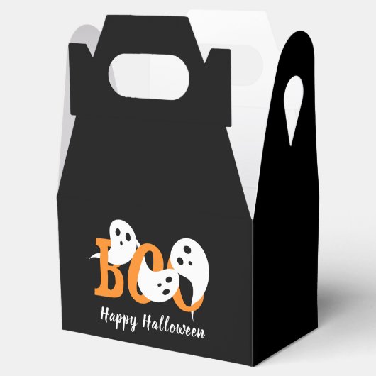 Happy Halloween Boo Ghosts Black Favor Box Bedankdoosjes (Geopend)