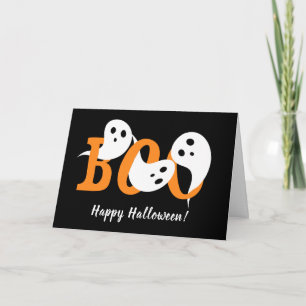Happy Halloween Boo Ghosts Black Feestdagen Kaart