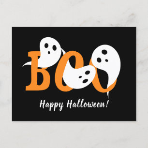 Happy Halloween Boo Ghosts Black Feestdagenkaart