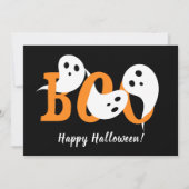 Happy Halloween Boo Ghosts Black Feestdagenkaart (Voorkant)