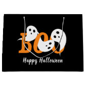 Happy Halloween Boo Ghosts Black Groot Cadeauzakje (Voorkant)
