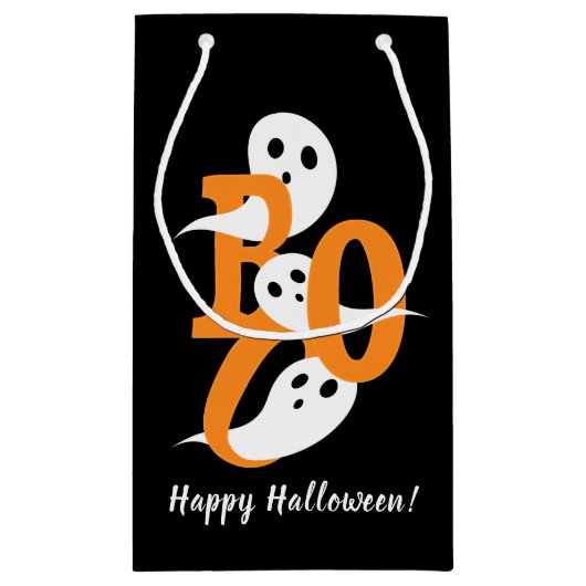Happy Halloween Boo Ghosts Black Klein Cadeauzakje (Achterkant)
