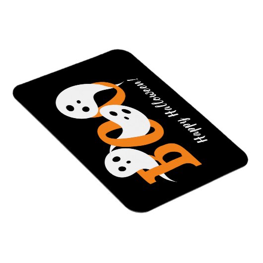 Happy Halloween Boo Ghosts Black Magneet (Rechterzijde)