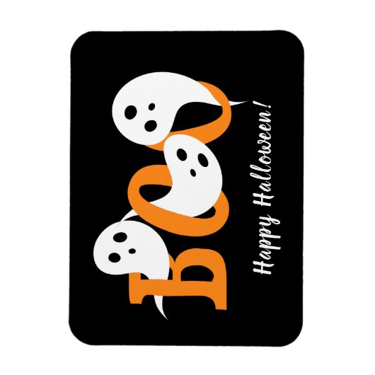 Happy Halloween Boo Ghosts Black Magneet (Verticaal)