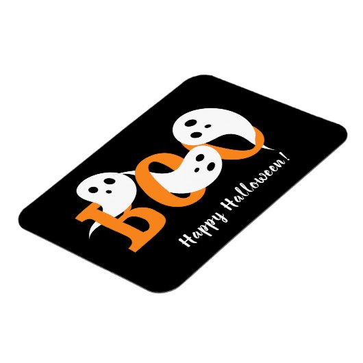 Happy Halloween Boo Ghosts Black Magneet (Linkerzijde)