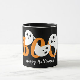 Happy Halloween Boo Ghosts Black Mok
