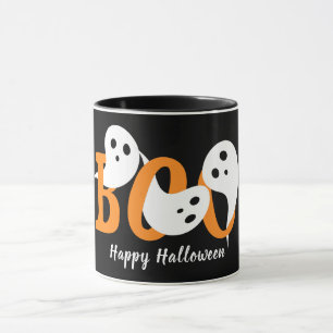 Happy Halloween Boo Ghosts Black Mok