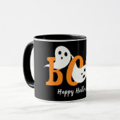 Happy Halloween Boo Ghosts Black Mok (Voorkant links)