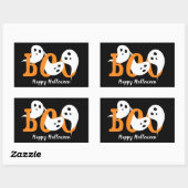 Happy Halloween Boo Ghosts Black Rechthoekige Sticker (Vel)