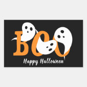 Happy Halloween Boo Ghosts Black Rechthoekige Sticker (Voorkant)