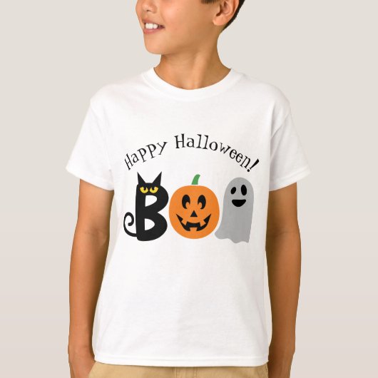 Happy Halloween Boo Kinderen Shirt (Voorkant)