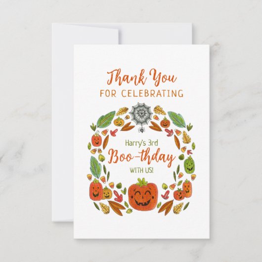 Happy Halloween Boo-thday Party Bedankkaart (Voorkant)
