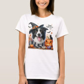 Happy Halloween Border Collie Hondenliefhebbers T-shirt (Voorkant)