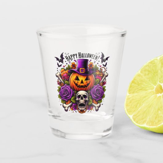 Happy Halloween borrelglas Shot Glas (Voorkant)