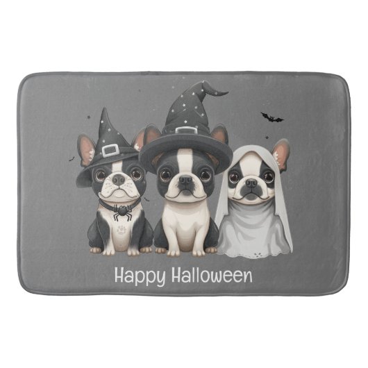 Happy Halloween Boston Terrier Dogs Badmat (Voorkant)