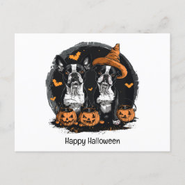 Happy Halloween Boston Terrier Dogs Briefkaart