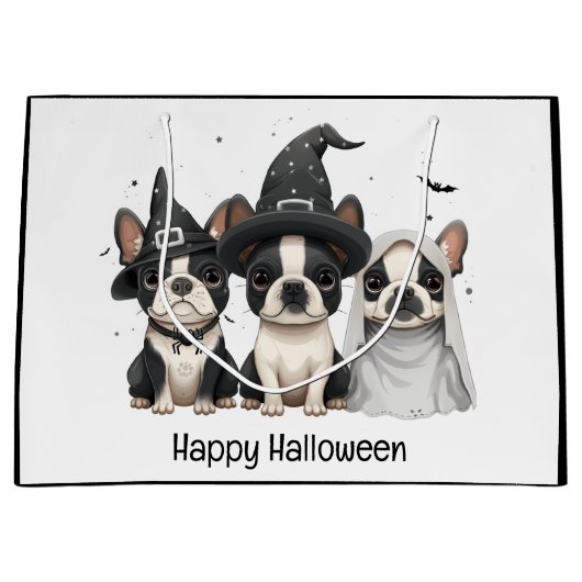 Happy Halloween Boston Terrier Dogs Groot Cadeauzakje (Voorkant)