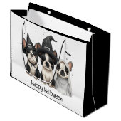 Happy Halloween Boston Terrier Dogs Groot Cadeauzakje (Voorkant Gekanteld)