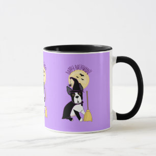 Happy Halloween Boston Terrier Witch Mok