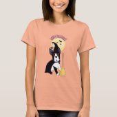 Happy Halloween Boston Terrier Witch T-shirt (Voorkant)