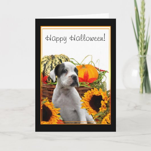 Happy Halloween boxer puppy wenskaart Kaart (Voorkant)