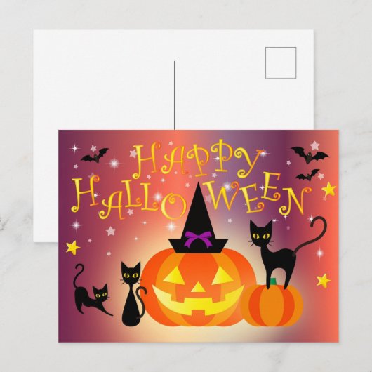 Happy Halloween Briefkaart (Voorkant / Achterkant)