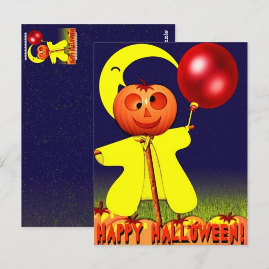 Happy Halloween Briefkaart (Voorkant / Achterkant)