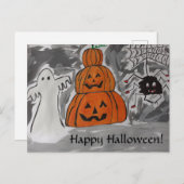 Happy Halloween Briefkaart (Voorkant / Achterkant)