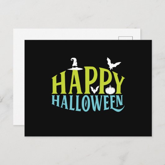 Happy Halloween Briefkaart (Voorkant / Achterkant)