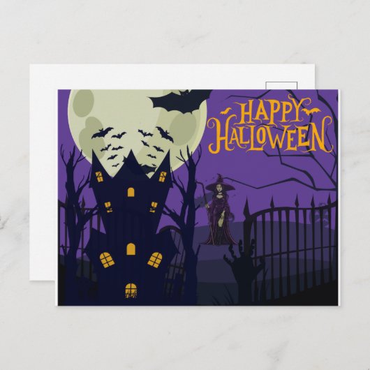 Happy Halloween Briefkaart (Voorkant / Achterkant)