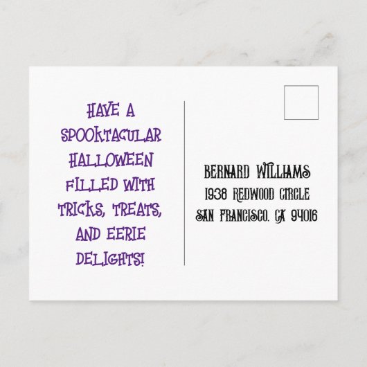 Happy Halloween Briefkaart (Achterkant)