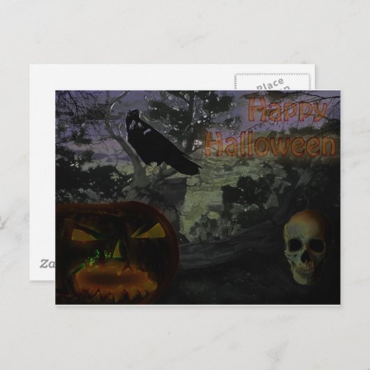 Happy Halloween Briefkaart (Voorkant / Achterkant)