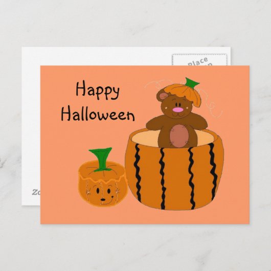 Happy Halloween Briefkaart (Voorkant / Achterkant)