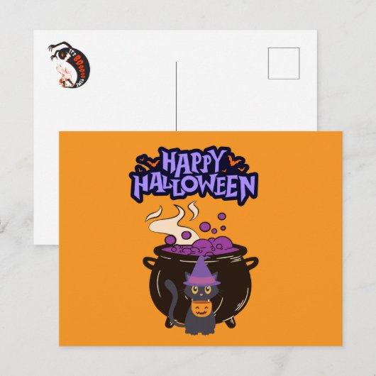 Happy Halloween Briefkaart (Voorkant / Achterkant)