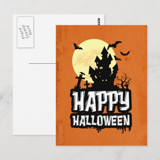 Happy Halloween Briefkaart (Voorkant / Achterkant)