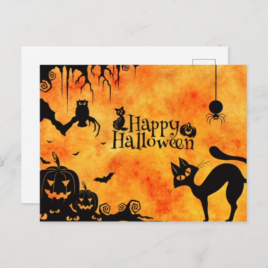 Happy Halloween Briefkaart (Voorkant / Achterkant)