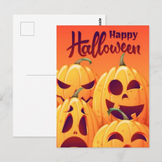 Happy Halloween Briefkaart (Voorkant / Achterkant)