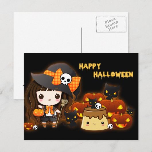 Happy Halloween Briefkaart (Voorkant / Achterkant)