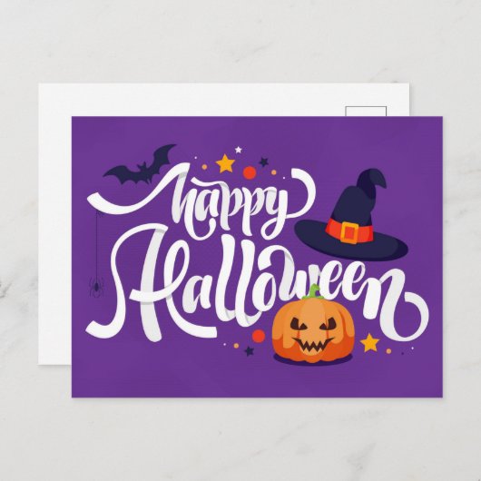 Happy Halloween Briefkaart (Voorkant / Achterkant)