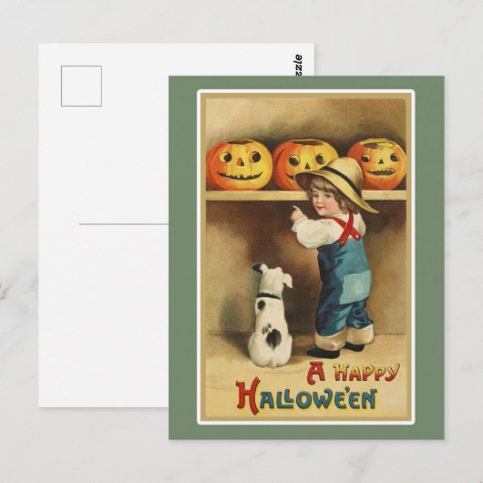 Happy Halloween Briefkaart (Voorkant / Achterkant)