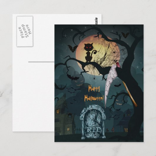 Happy Halloween Briefkaart (Voorkant / Achterkant)