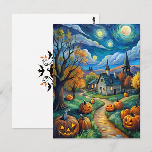 Happy Halloween Briefkaart (Voorkant / Achterkant)