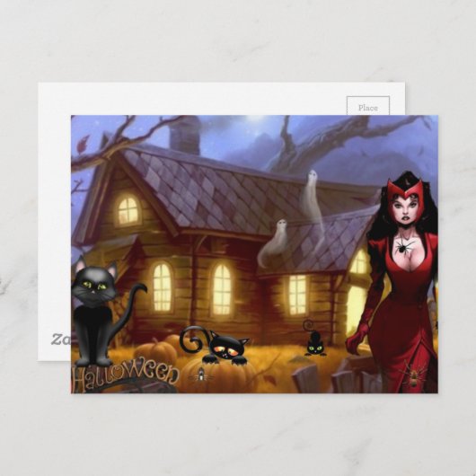 Happy Halloween Briefkaart (Voorkant / Achterkant)
