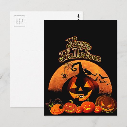 Happy Halloween Briefkaart (Voorkant / Achterkant)