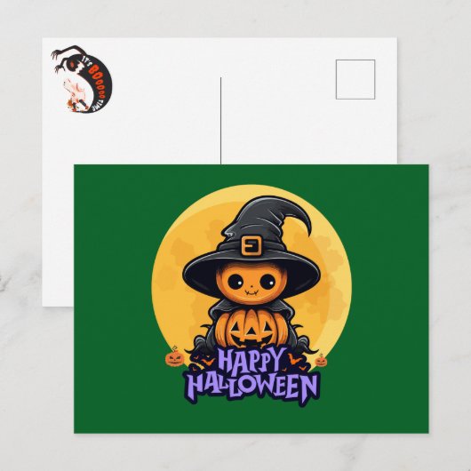 Happy Halloween Briefkaart (Voorkant / Achterkant)