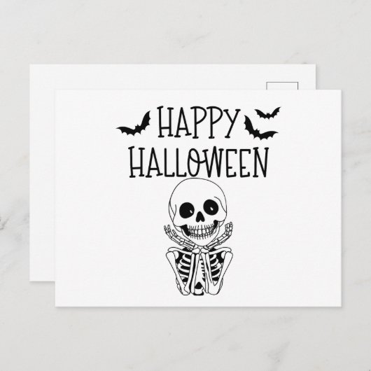 Happy Halloween briefkaart (Voorkant / Achterkant)