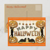 Happy Halloween Briefkaart Jack-O-Lantern (Voorkant / Achterkant)